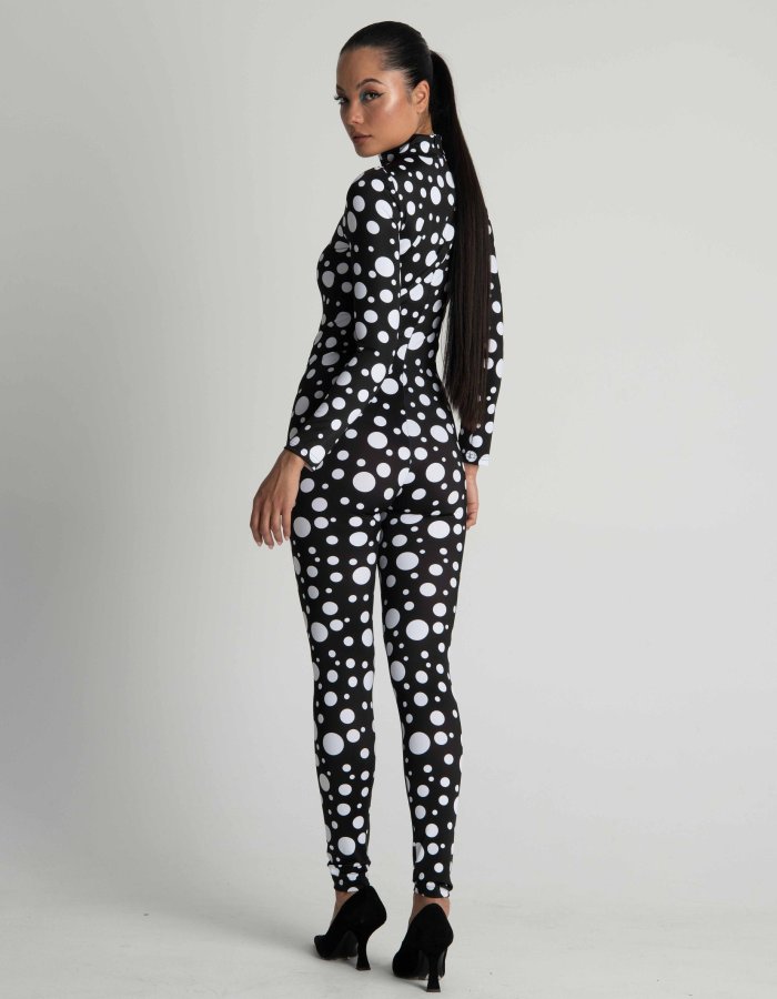Polkadot Sexy Bodysuit - Edgy Black and White Design
